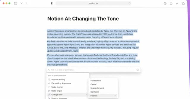 Cách tùy chỉnh văn phong linh hoạt với Notion AI