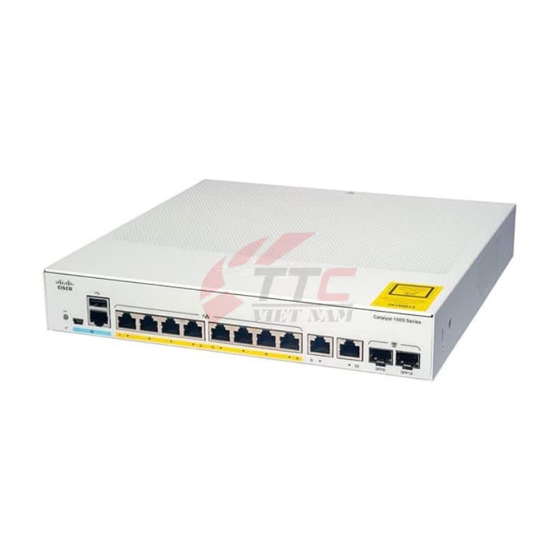 Switch Cisco C1000-8FP-2G-L with 8 Ports PoE+ 120W, 2 port GE Combo Uplink - Image 1