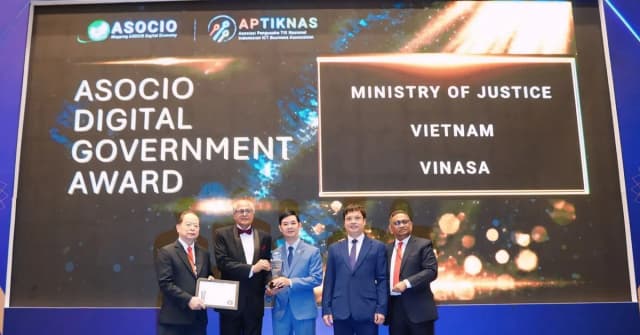 Bộ Tư pháp Việt Nam vinh dự nhận giải thưởng chính phủ số asocio 2026