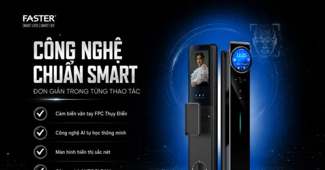 Faster ra mắt khóa thông minh màn hình cảm ứng 16 triệu màu