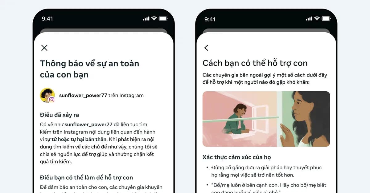 Instagram triển khai tính năng cảnh báo phụ huynh Việt Nam khi trẻ tìm kiếm nội dung nhạy cảm