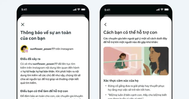 Instagram triển khai tính năng cảnh báo phụ huynh Việt Nam khi trẻ tìm kiếm nội dung nhạy cảm