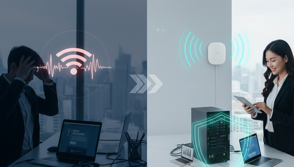 Wi-Fi Văn Phòng Chập Chờn & Thiếu An Toàn: Giải Pháp Toàn Diện Cho Doanh Nghiệp Việt